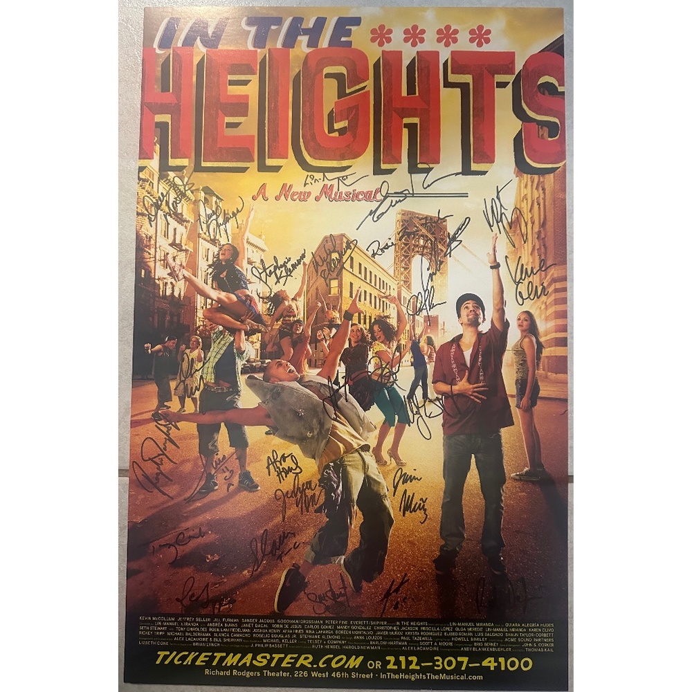 In the Heights Richard Rodgers Theater 2008 Signed Broadway Poster 22" x 14"